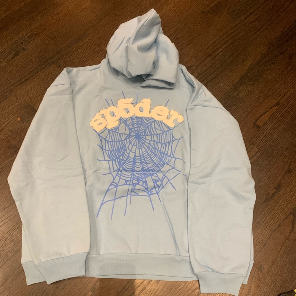 Sp5der hoodie sky blue size 2XL Brand New